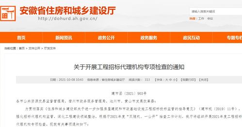 安徽開展工程招標代理機構(gòu)專項檢查 這些納入檢查范圍